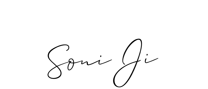 Allison_Script is a professional signature style that is perfect for those who want to add a touch of class to their signature. It is also a great choice for those who want to make their signature more unique. Get Soni Ji name to fancy signature for free. Soni Ji signature style 2 images and pictures png