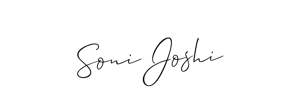 It looks lik you need a new signature style for name Soni Joshi. Design unique handwritten (Allison_Script) signature with our free signature maker in just a few clicks. Soni Joshi signature style 2 images and pictures png
