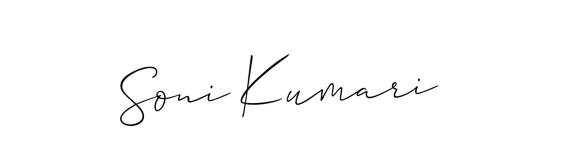 Allison_Script is a professional signature style that is perfect for those who want to add a touch of class to their signature. It is also a great choice for those who want to make their signature more unique. Get Soni Kumari name to fancy signature for free. Soni Kumari signature style 2 images and pictures png