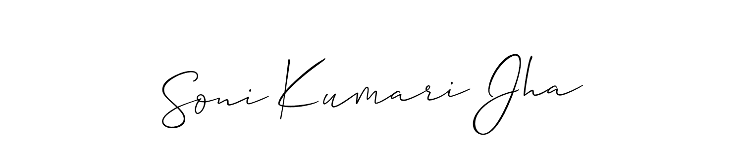 Similarly Allison_Script is the best handwritten signature design. Signature creator online .You can use it as an online autograph creator for name Soni Kumari Jha. Soni Kumari Jha signature style 2 images and pictures png