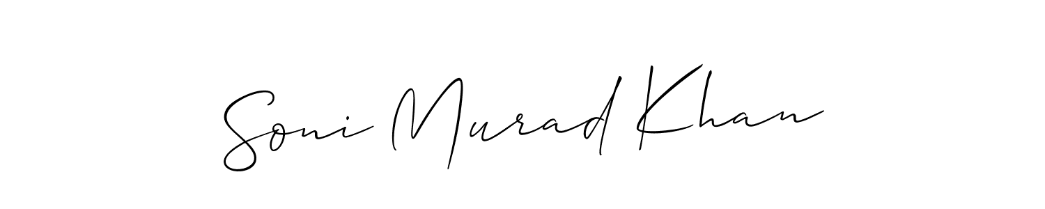 Soni Murad Khan stylish signature style. Best Handwritten Sign (Allison_Script) for my name. Handwritten Signature Collection Ideas for my name Soni Murad Khan. Soni Murad Khan signature style 2 images and pictures png