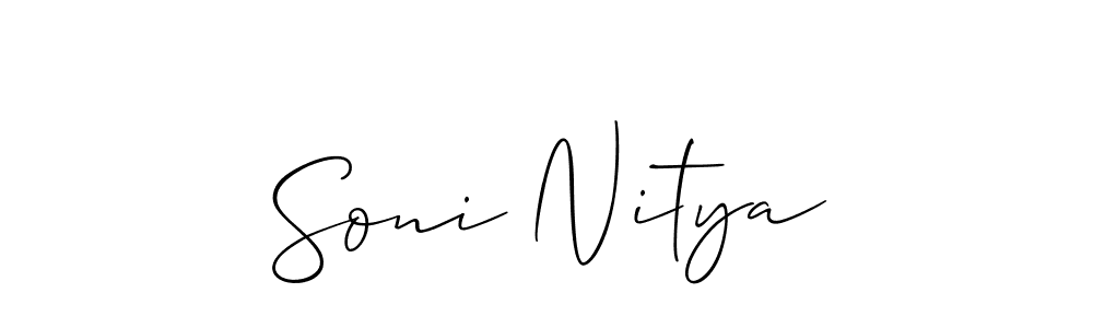 How to make Soni Nitya name signature. Use Allison_Script style for creating short signs online. This is the latest handwritten sign. Soni Nitya signature style 2 images and pictures png