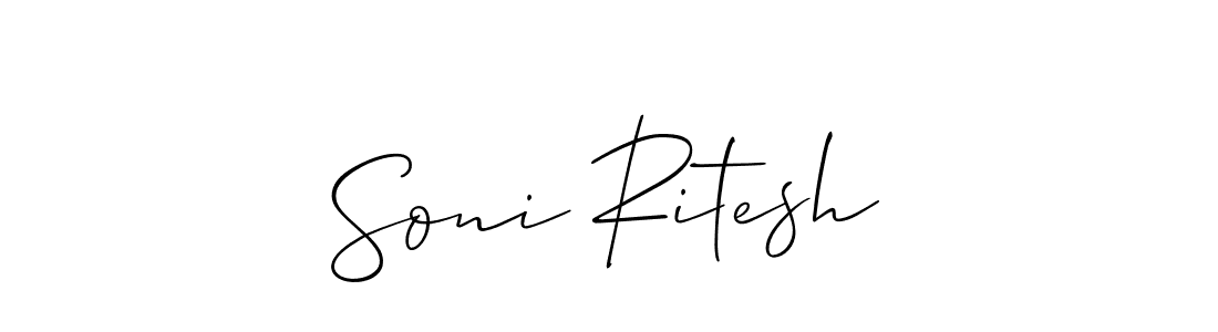 Soni Ritesh stylish signature style. Best Handwritten Sign (Allison_Script) for my name. Handwritten Signature Collection Ideas for my name Soni Ritesh. Soni Ritesh signature style 2 images and pictures png