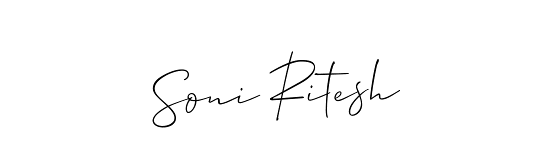 Soni Ritesh stylish signature style. Best Handwritten Sign (Allison_Script) for my name. Handwritten Signature Collection Ideas for my name Soni Ritesh. Soni Ritesh signature style 2 images and pictures png