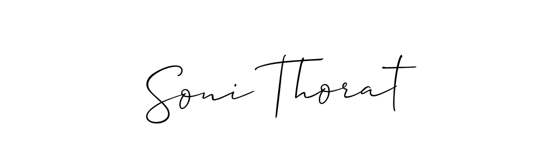 How to make Soni Thorat name signature. Use Allison_Script style for creating short signs online. This is the latest handwritten sign. Soni Thorat signature style 2 images and pictures png