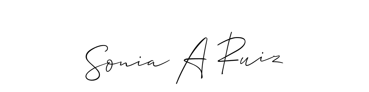 You should practise on your own different ways (Allison_Script) to write your name (Sonia A Ruiz) in signature. don't let someone else do it for you. Sonia A Ruiz signature style 2 images and pictures png