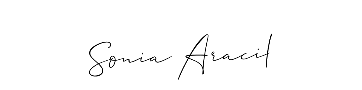 This is the best signature style for the Sonia Aracil name. Also you like these signature font (Allison_Script). Mix name signature. Sonia Aracil signature style 2 images and pictures png