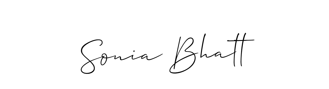 Also we have Sonia Bhatt name is the best signature style. Create professional handwritten signature collection using Allison_Script autograph style. Sonia Bhatt signature style 2 images and pictures png