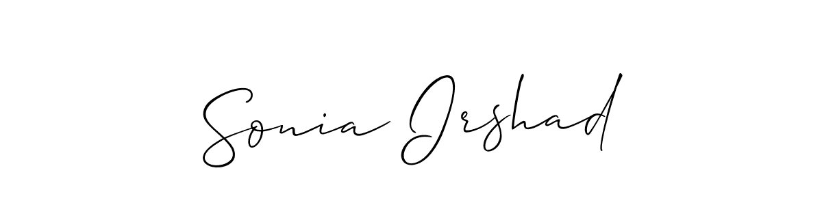 Make a beautiful signature design for name Sonia Irshad. With this signature (Allison_Script) style, you can create a handwritten signature for free. Sonia Irshad signature style 2 images and pictures png