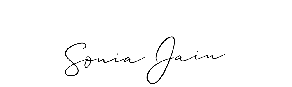 Sonia Jain stylish signature style. Best Handwritten Sign (Allison_Script) for my name. Handwritten Signature Collection Ideas for my name Sonia Jain. Sonia Jain signature style 2 images and pictures png