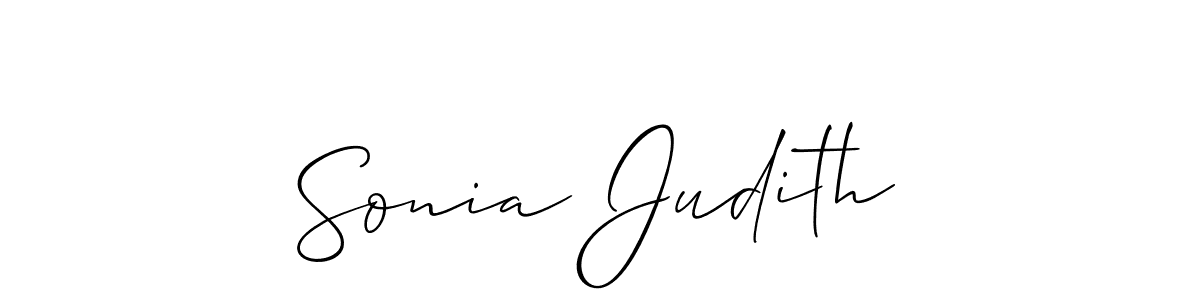 You should practise on your own different ways (Allison_Script) to write your name (Sonia Judith) in signature. don't let someone else do it for you. Sonia Judith signature style 2 images and pictures png