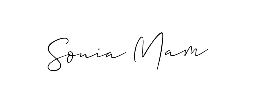 Design your own signature with our free online signature maker. With this signature software, you can create a handwritten (Allison_Script) signature for name Sonia Mam. Sonia Mam signature style 2 images and pictures png