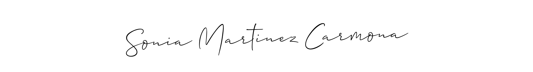 The best way (Allison_Script) to make a short signature is to pick only two or three words in your name. The name Sonia Martinez Carmona include a total of six letters. For converting this name. Sonia Martinez Carmona signature style 2 images and pictures png