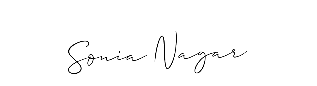 Create a beautiful signature design for name Sonia Nagar. With this signature (Allison_Script) fonts, you can make a handwritten signature for free. Sonia Nagar signature style 2 images and pictures png