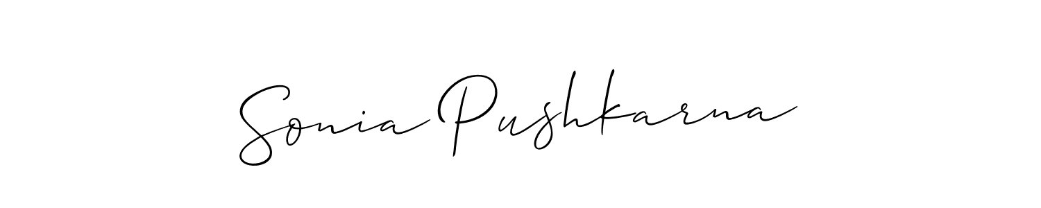 How to make Sonia Pushkarna signature? Allison_Script is a professional autograph style. Create handwritten signature for Sonia Pushkarna name. Sonia Pushkarna signature style 2 images and pictures png