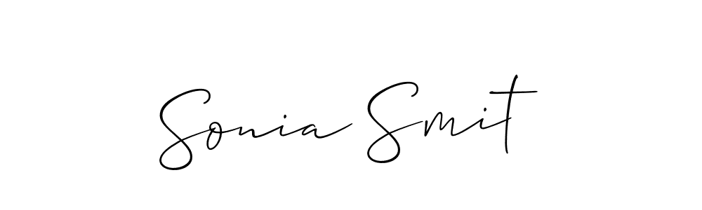 Make a short Sonia Smit signature style. Manage your documents anywhere anytime using Allison_Script. Create and add eSignatures, submit forms, share and send files easily. Sonia Smit signature style 2 images and pictures png