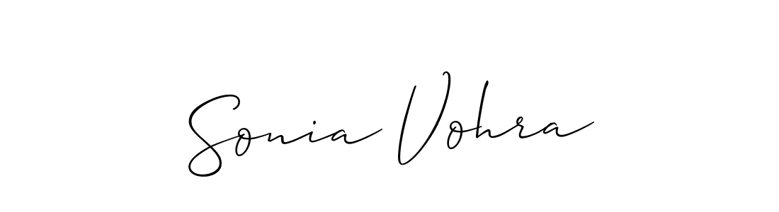 Make a beautiful signature design for name Sonia Vohra. With this signature (Allison_Script) style, you can create a handwritten signature for free. Sonia Vohra signature style 2 images and pictures png