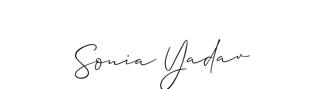 Make a beautiful signature design for name Sonia Yadav. With this signature (Allison_Script) style, you can create a handwritten signature for free. Sonia Yadav signature style 2 images and pictures png