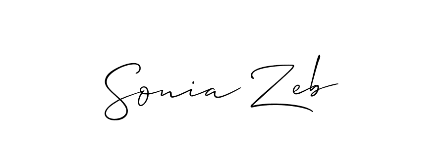 It looks lik you need a new signature style for name Sonia Zeb. Design unique handwritten (Allison_Script) signature with our free signature maker in just a few clicks. Sonia Zeb signature style 2 images and pictures png