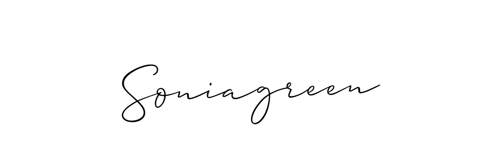 It looks lik you need a new signature style for name Soniagreen. Design unique handwritten (Allison_Script) signature with our free signature maker in just a few clicks. Soniagreen signature style 2 images and pictures png