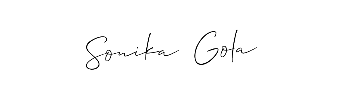 Best and Professional Signature Style for Sonika  Gola. Allison_Script Best Signature Style Collection. Sonika  Gola signature style 2 images and pictures png