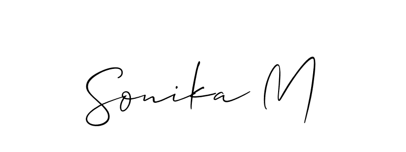 How to make Sonika M signature? Allison_Script is a professional autograph style. Create handwritten signature for Sonika M name. Sonika M signature style 2 images and pictures png