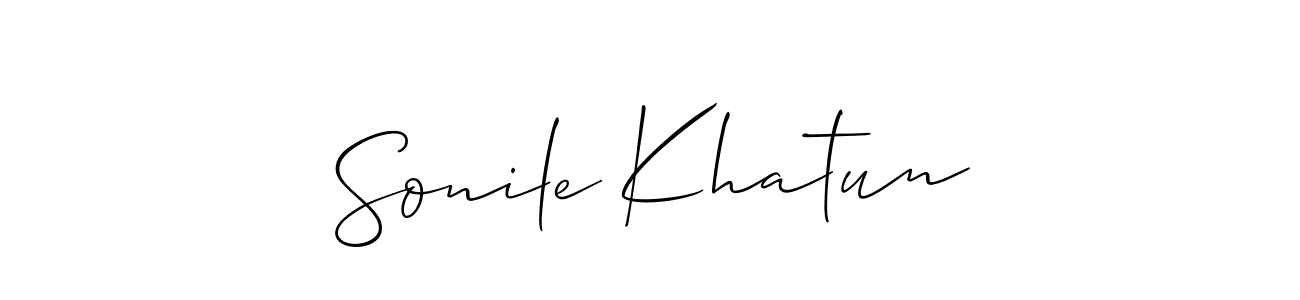 Create a beautiful signature design for name Sonile Khatun. With this signature (Allison_Script) fonts, you can make a handwritten signature for free. Sonile Khatun signature style 2 images and pictures png