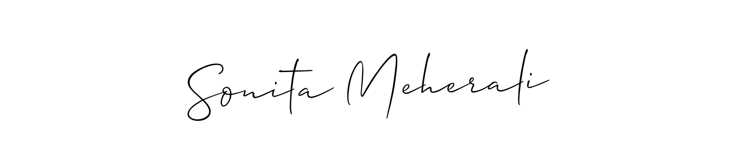 Design your own signature with our free online signature maker. With this signature software, you can create a handwritten (Allison_Script) signature for name Sonita Meherali. Sonita Meherali signature style 2 images and pictures png