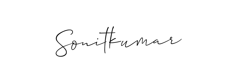 You should practise on your own different ways (Allison_Script) to write your name (Sonitkumar) in signature. don't let someone else do it for you. Sonitkumar signature style 2 images and pictures png