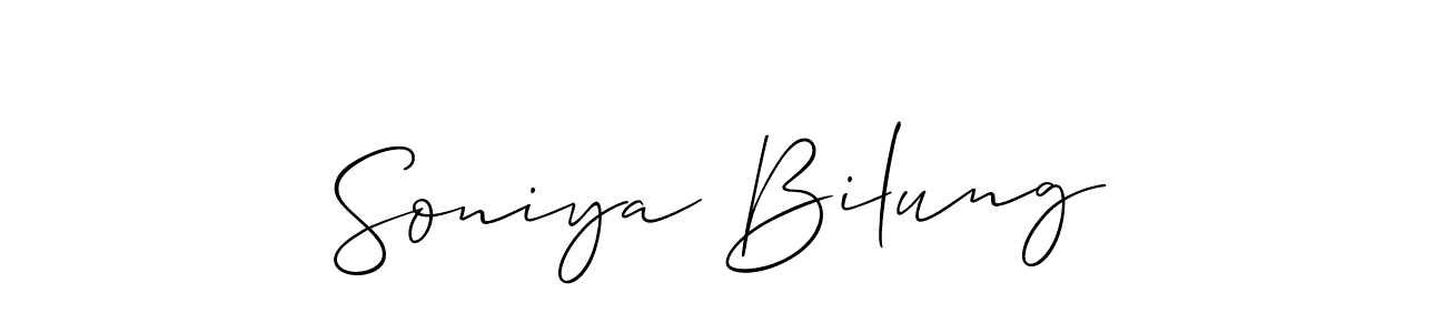 Also You can easily find your signature by using the search form. We will create Soniya Bilung name handwritten signature images for you free of cost using Allison_Script sign style. Soniya Bilung signature style 2 images and pictures png