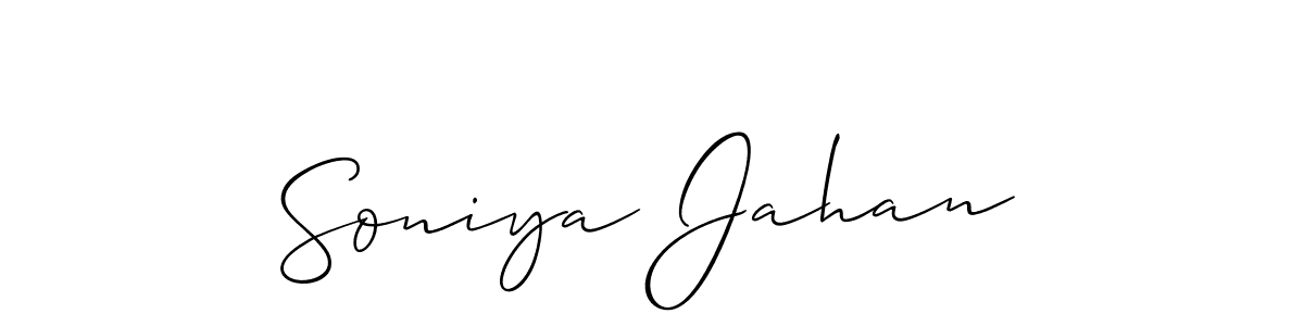 The best way (Allison_Script) to make a short signature is to pick only two or three words in your name. The name Soniya Jahan include a total of six letters. For converting this name. Soniya Jahan signature style 2 images and pictures png