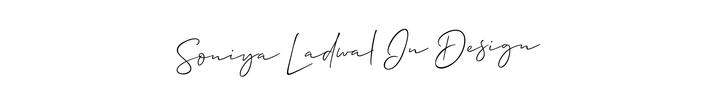 How to make Soniya Ladwal In Design name signature. Use Allison_Script style for creating short signs online. This is the latest handwritten sign. Soniya Ladwal In Design signature style 2 images and pictures png