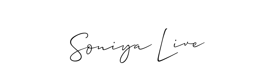 Create a beautiful signature design for name Soniya Live. With this signature (Allison_Script) fonts, you can make a handwritten signature for free. Soniya Live signature style 2 images and pictures png