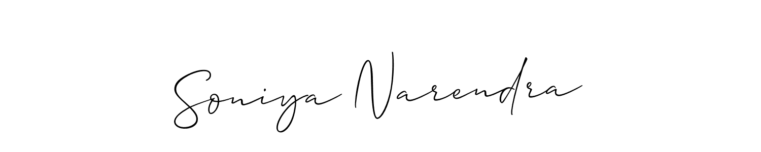 How to make Soniya Narendra signature? Allison_Script is a professional autograph style. Create handwritten signature for Soniya Narendra name. Soniya Narendra signature style 2 images and pictures png