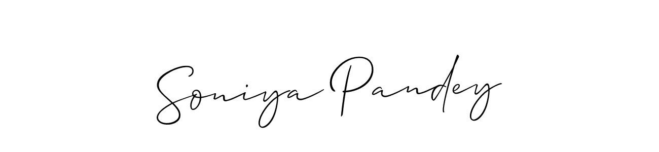 Design your own signature with our free online signature maker. With this signature software, you can create a handwritten (Allison_Script) signature for name Soniya Pandey. Soniya Pandey signature style 2 images and pictures png
