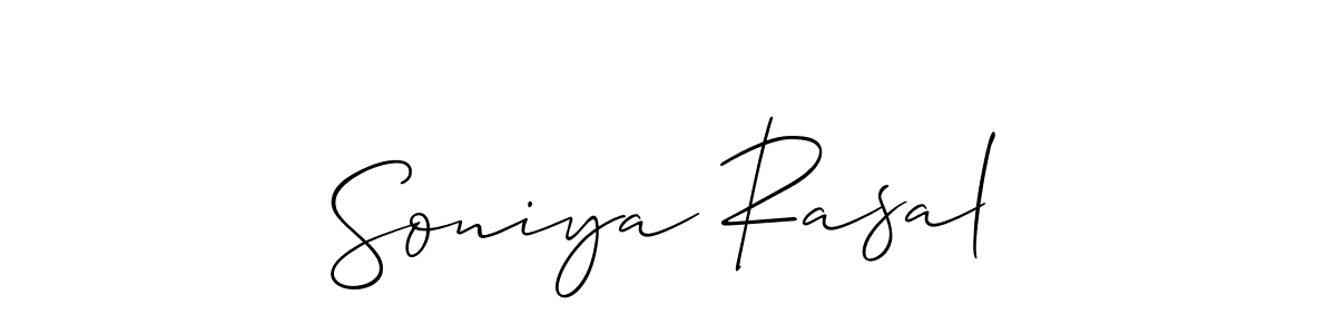 Also You can easily find your signature by using the search form. We will create Soniya Rasal name handwritten signature images for you free of cost using Allison_Script sign style. Soniya Rasal signature style 2 images and pictures png
