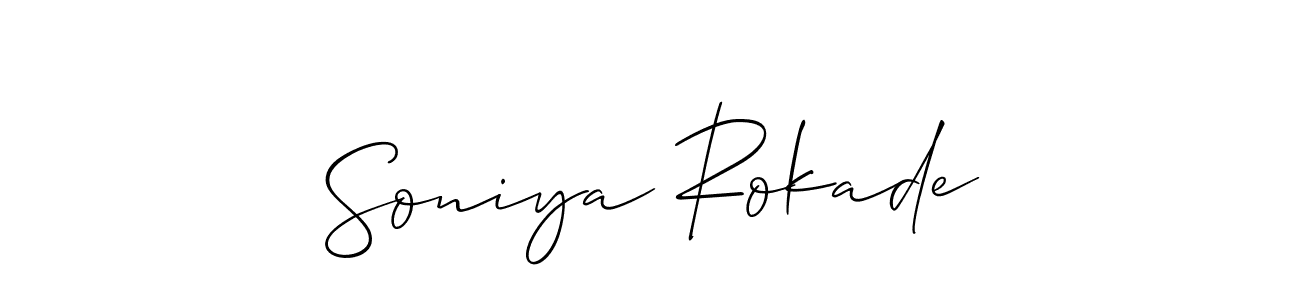 Make a short Soniya Rokade signature style. Manage your documents anywhere anytime using Allison_Script. Create and add eSignatures, submit forms, share and send files easily. Soniya Rokade signature style 2 images and pictures png