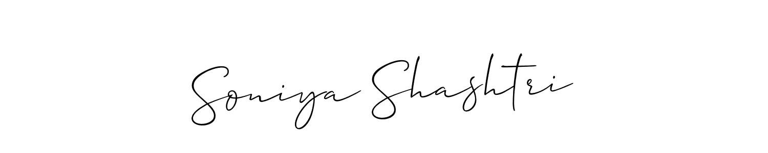 Create a beautiful signature design for name Soniya Shashtri. With this signature (Allison_Script) fonts, you can make a handwritten signature for free. Soniya Shashtri signature style 2 images and pictures png