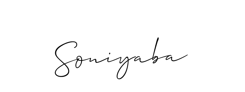 Soniyaba stylish signature style. Best Handwritten Sign (Allison_Script) for my name. Handwritten Signature Collection Ideas for my name Soniyaba. Soniyaba signature style 2 images and pictures png