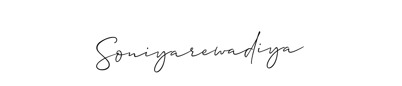 This is the best signature style for the Soniyarewadiya name. Also you like these signature font (Allison_Script). Mix name signature. Soniyarewadiya signature style 2 images and pictures png