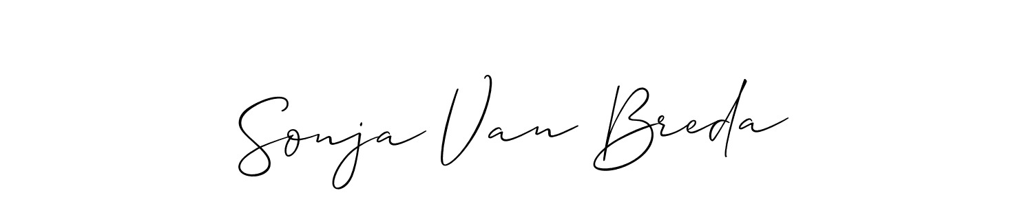 if you are searching for the best signature style for your name Sonja Van Breda. so please give up your signature search. here we have designed multiple signature styles  using Allison_Script. Sonja Van Breda signature style 2 images and pictures png