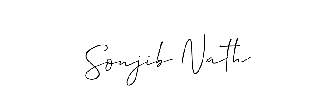 You should practise on your own different ways (Allison_Script) to write your name (Sonjib Nath) in signature. don't let someone else do it for you. Sonjib Nath signature style 2 images and pictures png