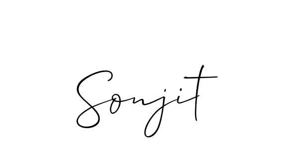 Sonjit stylish signature style. Best Handwritten Sign (Allison_Script) for my name. Handwritten Signature Collection Ideas for my name Sonjit. Sonjit signature style 2 images and pictures png