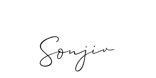 Create a beautiful signature design for name Sonjiv. With this signature (Allison_Script) fonts, you can make a handwritten signature for free. Sonjiv signature style 2 images and pictures png