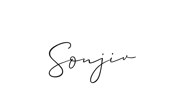 Create a beautiful signature design for name Sonjiv. With this signature (Allison_Script) fonts, you can make a handwritten signature for free. Sonjiv signature style 2 images and pictures png