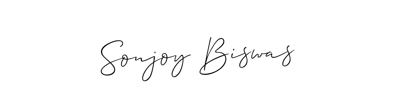 Use a signature maker to create a handwritten signature online. With this signature software, you can design (Allison_Script) your own signature for name Sonjoy Biswas. Sonjoy Biswas signature style 2 images and pictures png