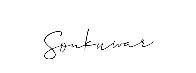You should practise on your own different ways (Allison_Script) to write your name (Sonkuwar) in signature. don't let someone else do it for you. Sonkuwar signature style 2 images and pictures png