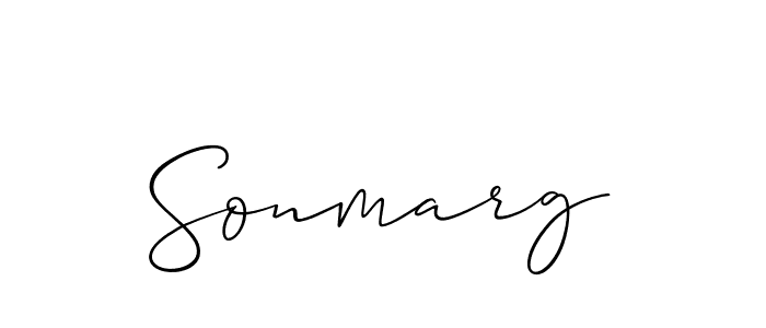 How to make Sonmarg name signature. Use Allison_Script style for creating short signs online. This is the latest handwritten sign. Sonmarg signature style 2 images and pictures png