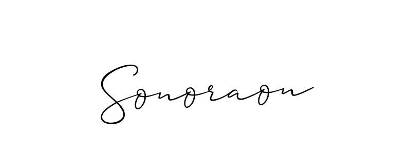 Design your own signature with our free online signature maker. With this signature software, you can create a handwritten (Allison_Script) signature for name Sonoraon. Sonoraon signature style 2 images and pictures png