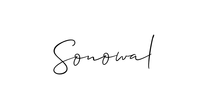 It looks lik you need a new signature style for name Sonowal. Design unique handwritten (Allison_Script) signature with our free signature maker in just a few clicks. Sonowal signature style 2 images and pictures png